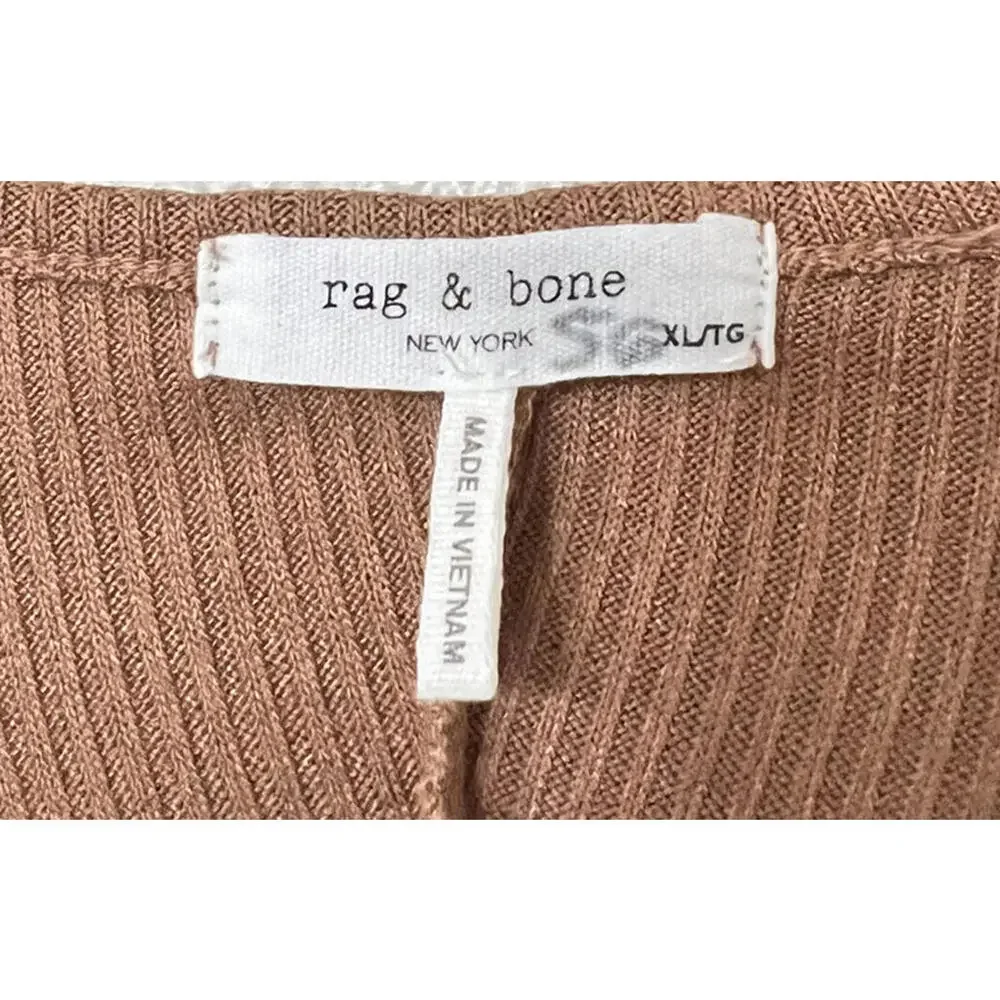 New rag & bone the Knit Rib Bias Midi Dress In Camel Size XL Retail $375 - Picture 7 of 9